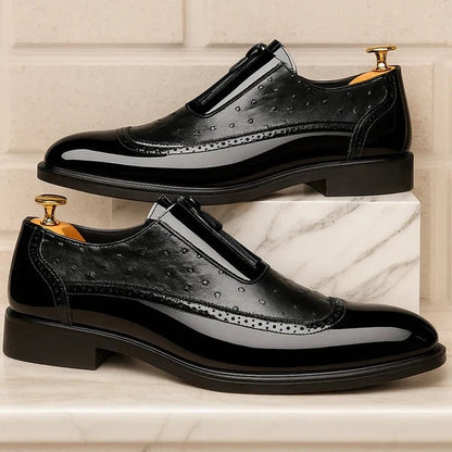 Rafael | Sapatos Oxford Homem Couro de Avestruz com Fecho