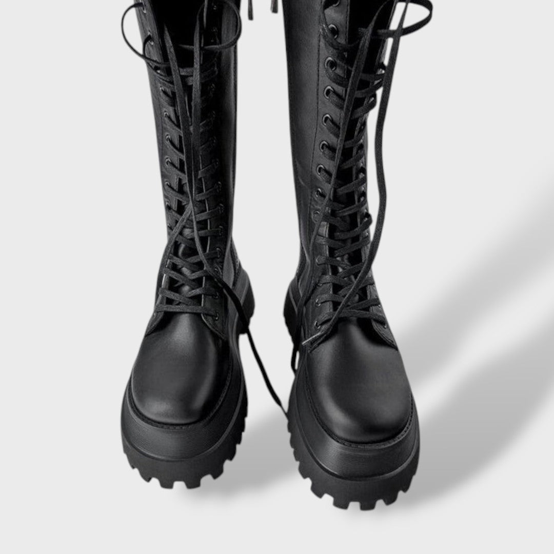 Raquel | Botas Cano Alto Militares Mulher Plataforma com Atacadores