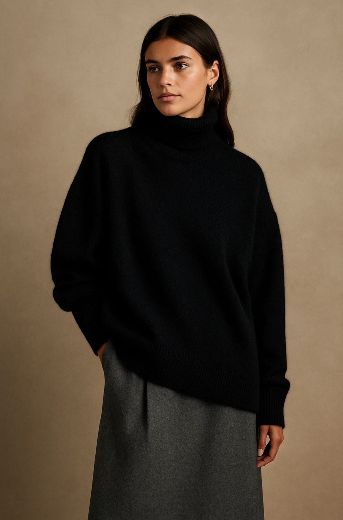 Raquel | Camisola de Lã Mulher Gola Alta Oversize
