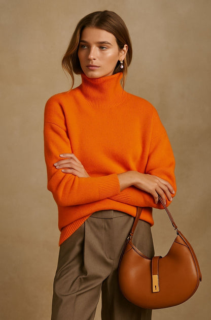 Raquel | Camisola de Lã Mulher Gola Alta Oversize