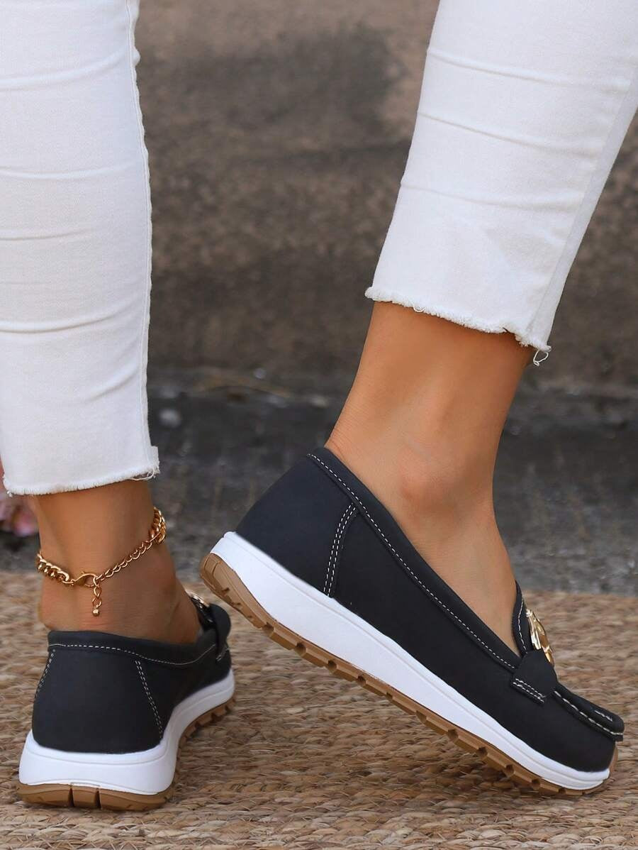 Raquel | Mocassins Ortopédicos Mulher Sola Plataforma Detalhe Metálico
