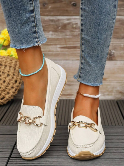 Raquel | Mocassins Ortopédicos Mulher Sola Plataforma Detalhe Metálico
