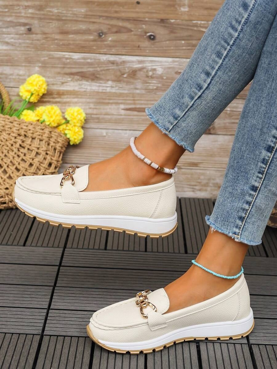 Raquel | Mocassins Ortopédicos Mulher Sola Plataforma Detalhe Metálico