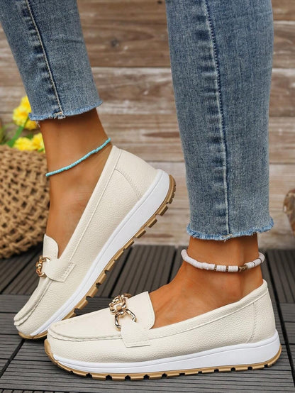 Raquel | Mocassins Ortopédicos Mulher Sola Plataforma Detalhe Metálico