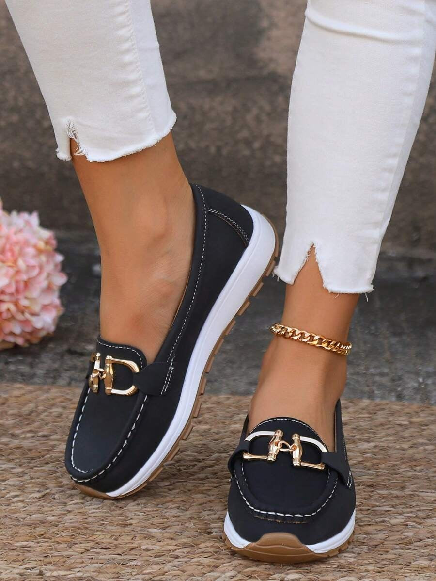 Raquel | Mocassins Ortopédicos Mulher Sola Plataforma Detalhe Metálico