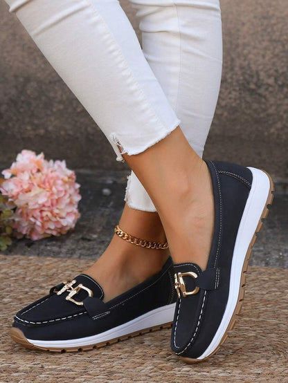 Raquel | Mocassins Ortopédicos Mulher Sola Plataforma Detalhe Metálico