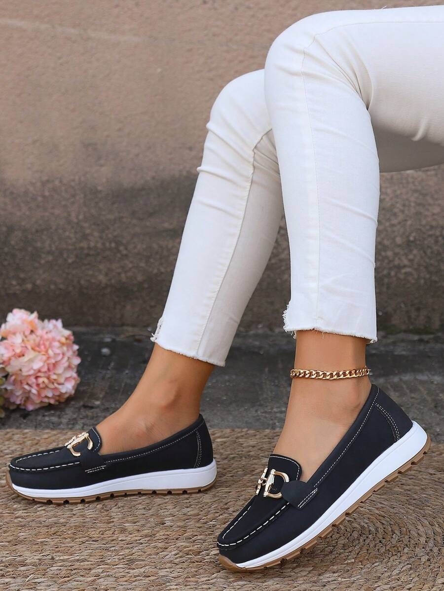 Raquel | Mocassins Ortopédicos Mulher Sola Plataforma Detalhe Metálico