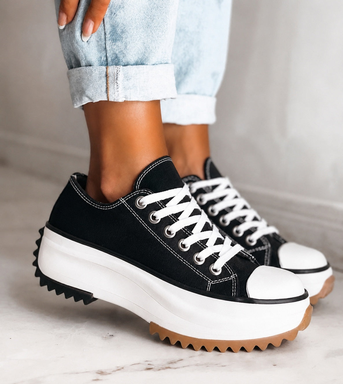 Monique | Women's Lace Up Platform Sneakers Chunky Sole