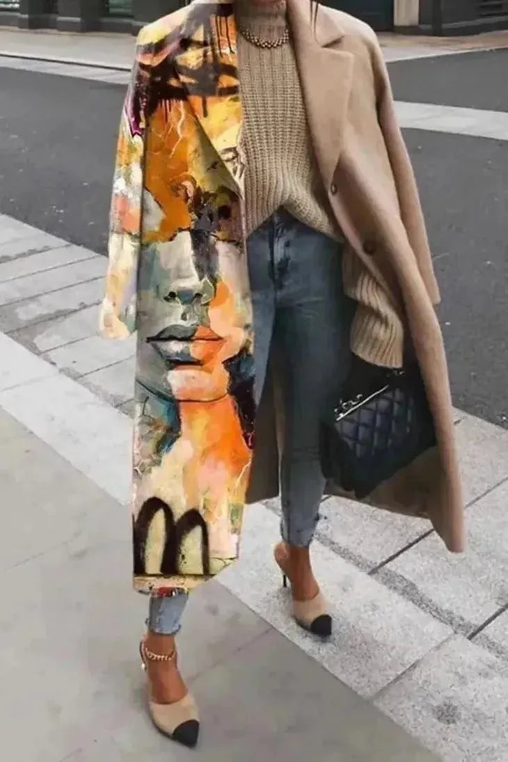 Raquel | Sobretudo de Lã Comprido Mulher Oversize Lapela