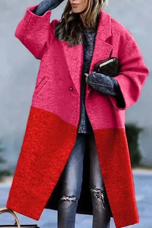 Raquel | Sobretudo de Lã Comprido Mulher Oversize Lapela