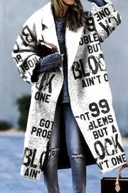 Raquel | Sobretudo de Lã Comprido Mulher Oversize Lapela