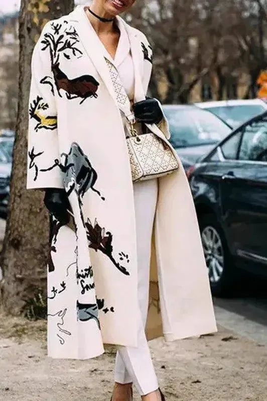 Raquel | Sobretudo de Lã Comprido Mulher Oversize Lapela