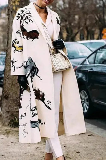 Raquel | Sobretudo de Lã Comprido Mulher Oversize Lapela