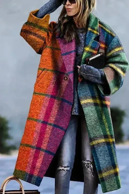 Raquel | Sobretudo de Lã Comprido Mulher Oversize Lapela