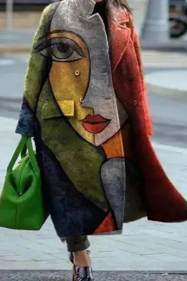 Raquel | Sobretudo de Lã Comprido Mulher Oversize Lapela