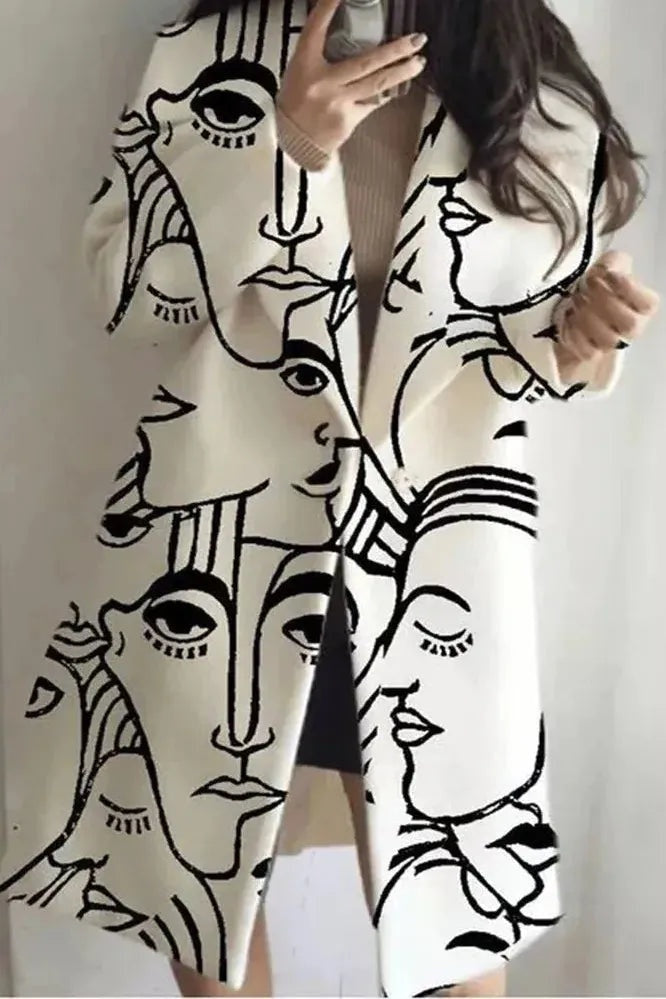 Raquel | Sobretudo de Lã Comprido Mulher Oversize Lapela