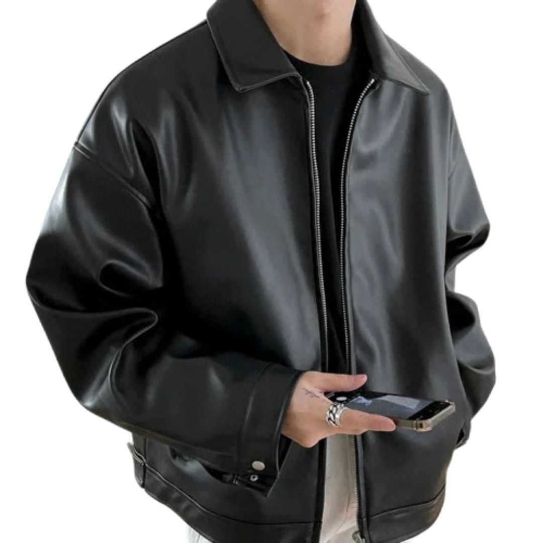 Ricardo | Casaco Bomber de Couro Homem Oversized
