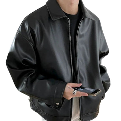 Ricardo | Casaco Bomber de Couro Homem Oversized