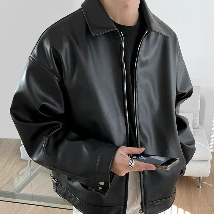 Ricardo | Casaco Bomber de Couro Homem Oversized