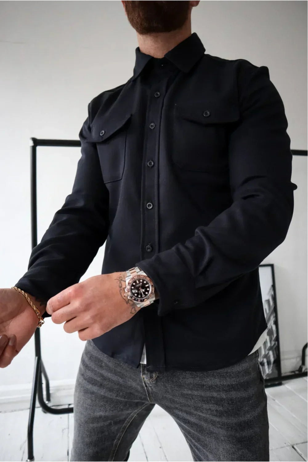 Rodrigo | Camisa Casaco Homem Manga Comprida com Bolso no Peito
