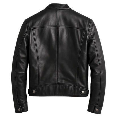 Rui | Blusão Biker de Couro Homem Gola Mao