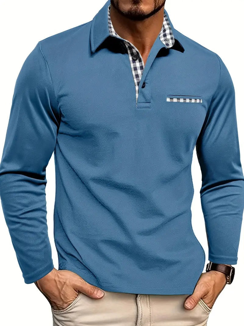 Rui | Polo de Malha Manga Comprida Homem Xadrez