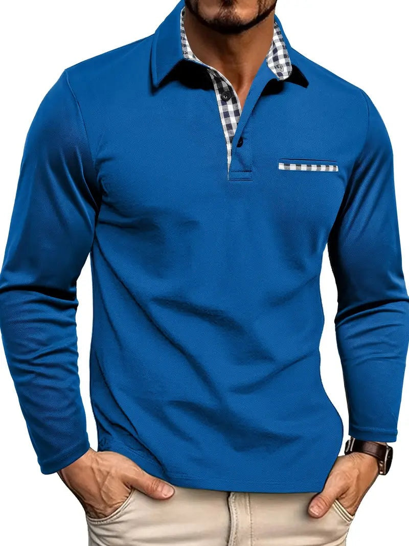 Rui | Polo de Malha Manga Comprida Homem Xadrez