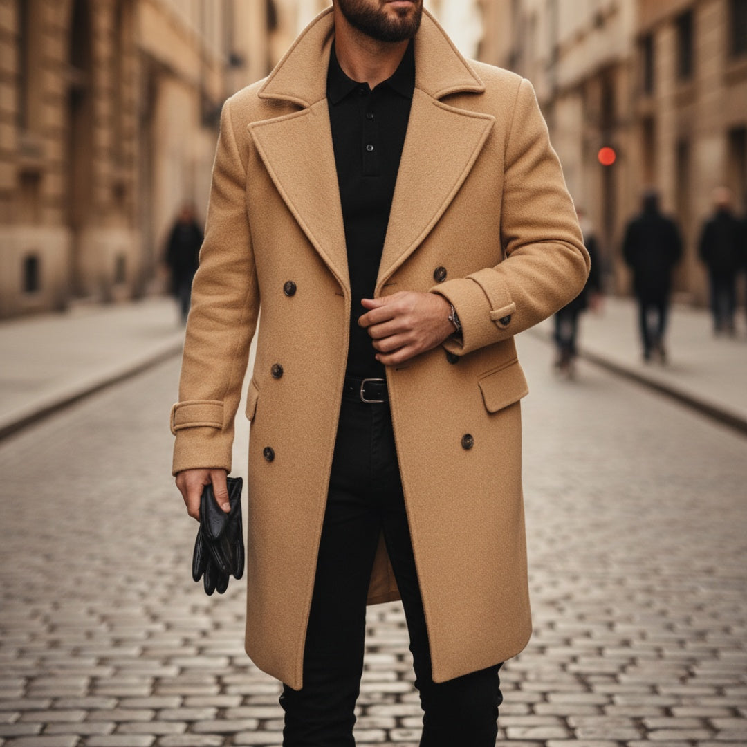 Rupert | Men's Double-Breasted Peacoat with Notched Lapels