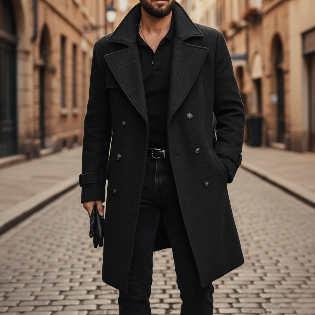 Rupert | Men's Double-Breasted Peacoat with Notched Lapels
