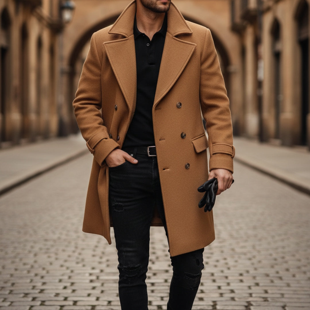 Rupert | Men's Double-Breasted Peacoat with Notched Lapels