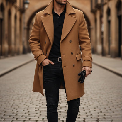 Rupert | Men's Double-Breasted Peacoat with Notched Lapels