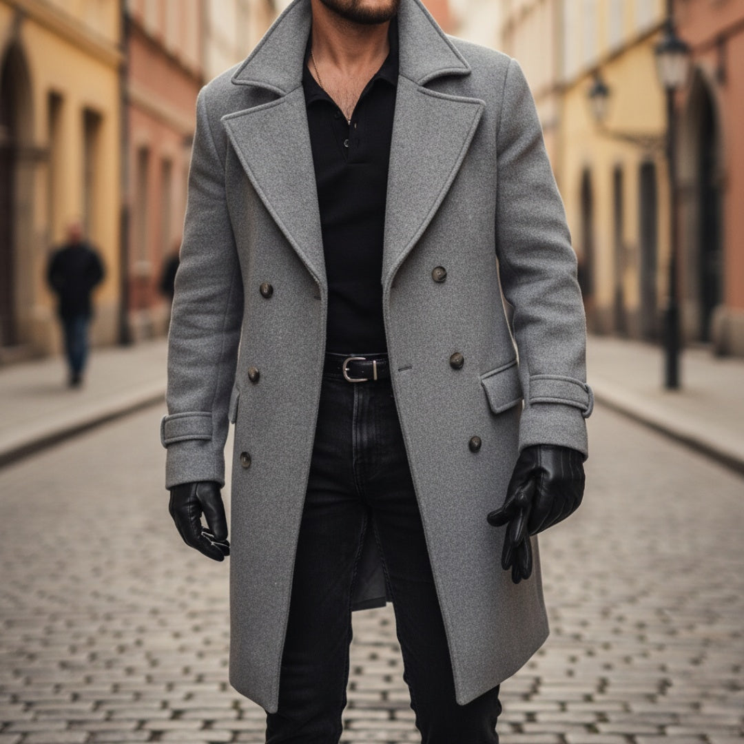 Rupert | Men's Double-Breasted Peacoat with Notched Lapels