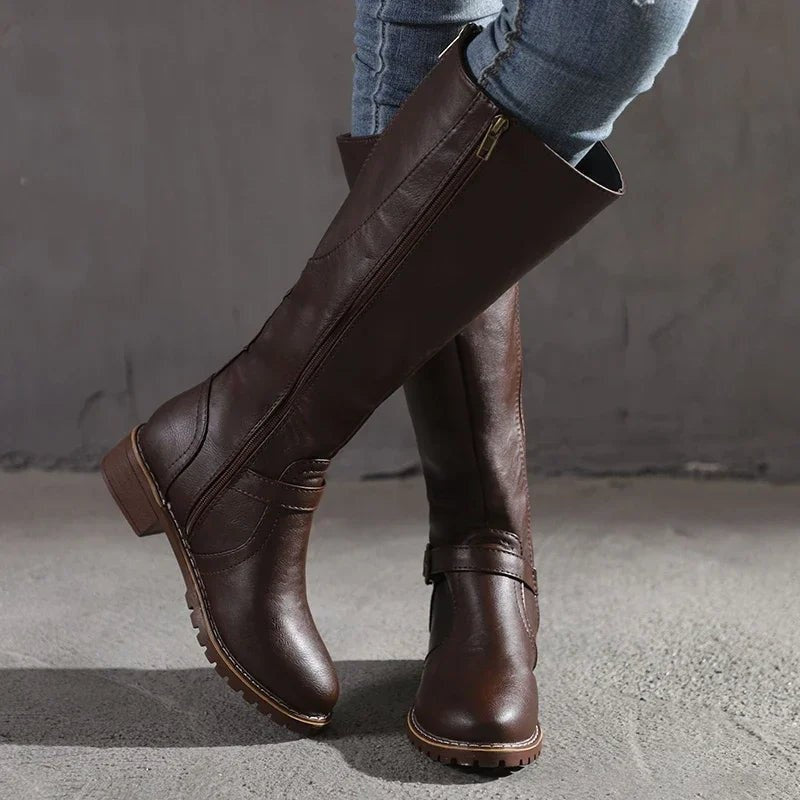Sandra | Botas Cano Alto de Couro Mulher com Zíper