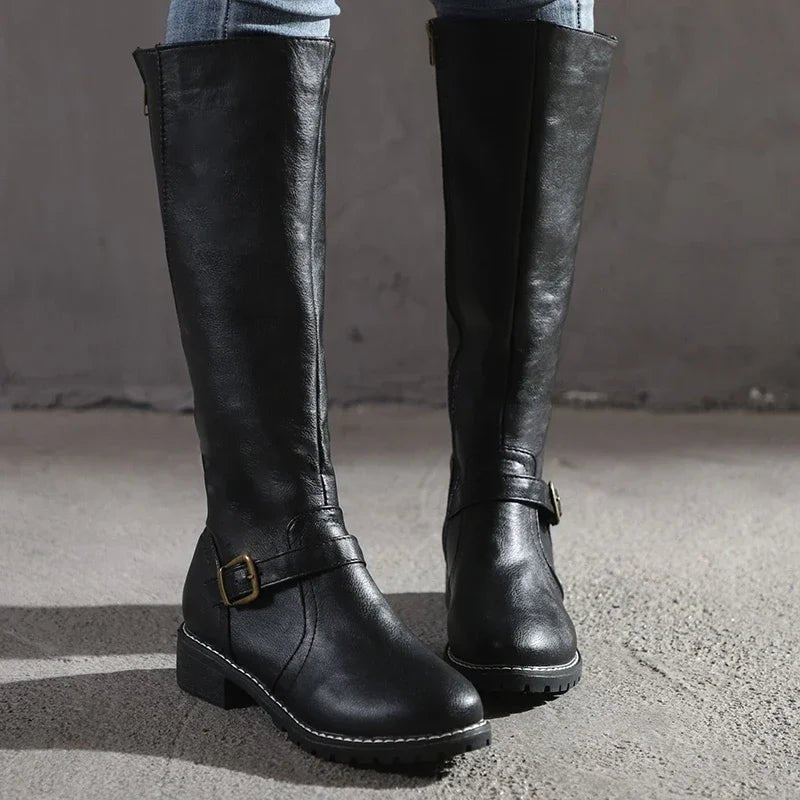 Sandra | Botas Cano Alto de Couro Mulher com Zíper