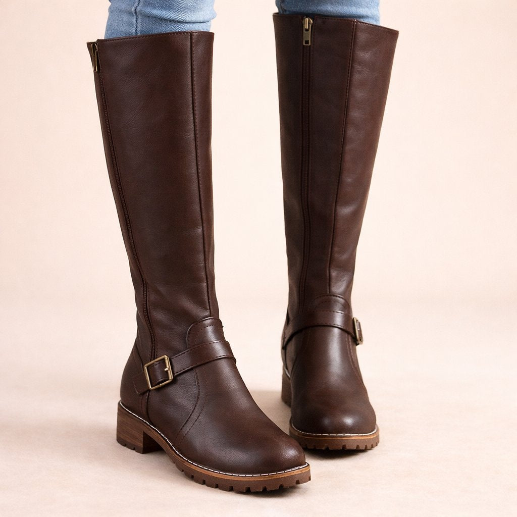 Sandra | Botas Cano Alto de Couro Mulher com Zíper