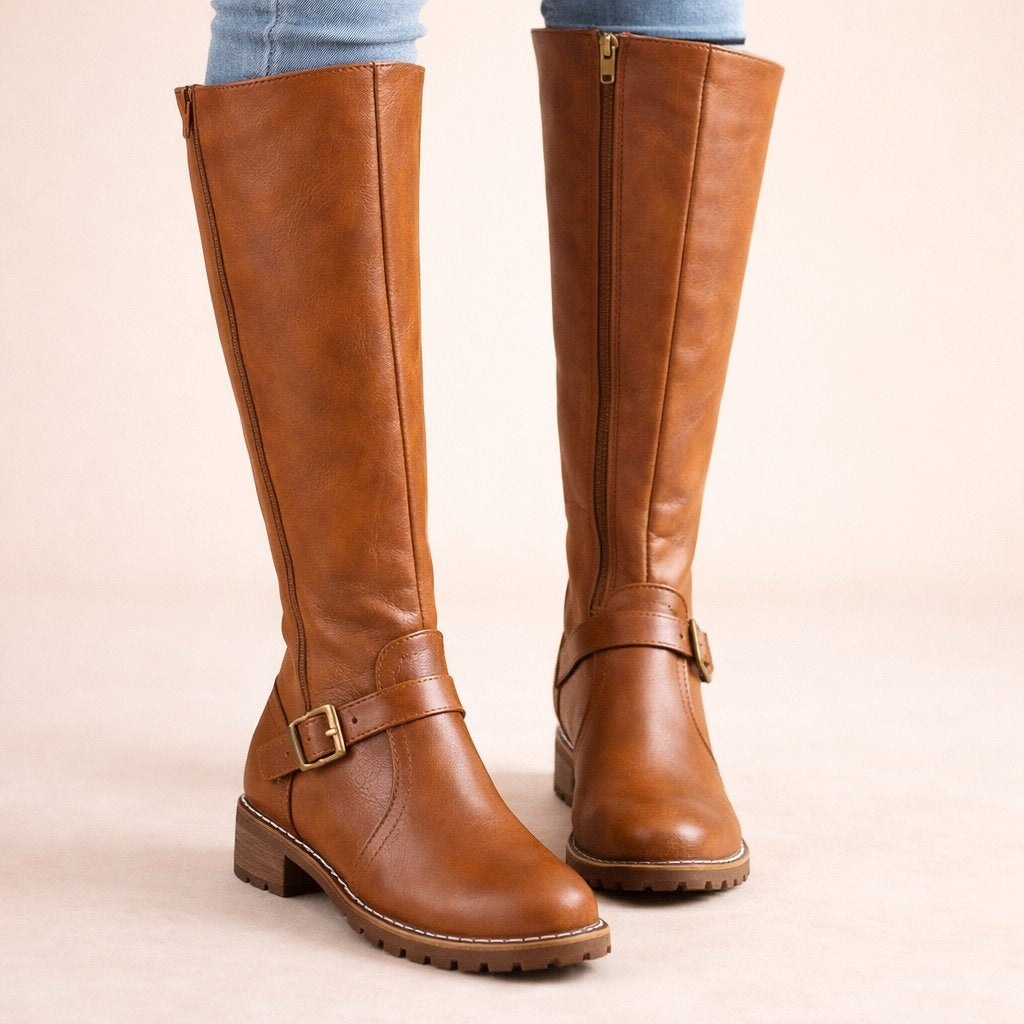 Sandra | Botas Cano Alto de Couro Mulher com Zíper