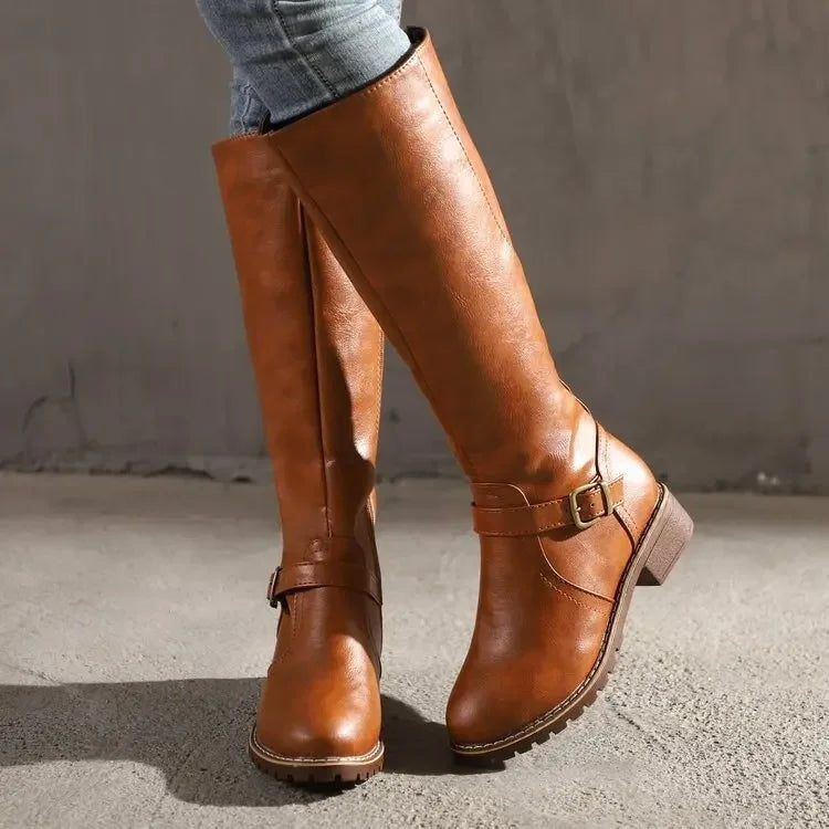 Sandra | Botas Cano Alto de Couro Mulher com Zíper