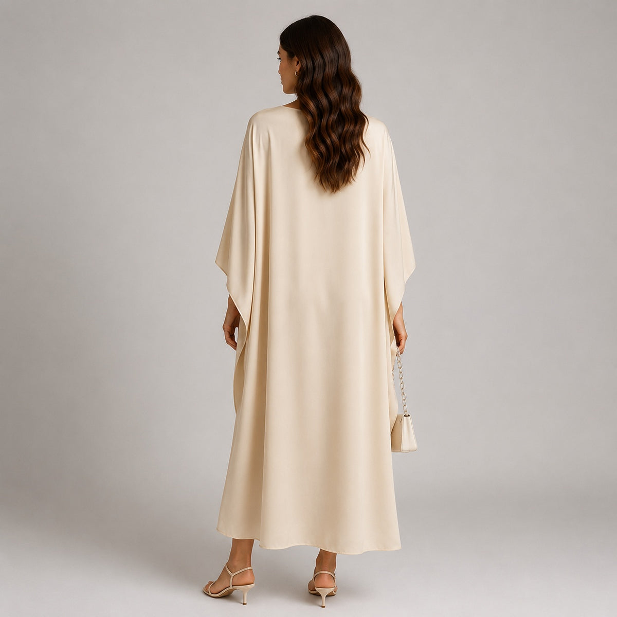 Saoirse | Women's Holiday Party Dress Draped Cape Maxi Evening Gown