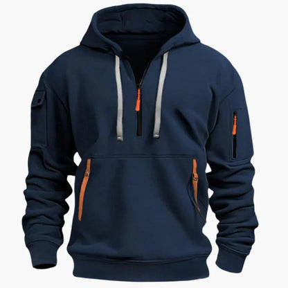 Sérgio | Hoodie Homem com Capuz e Múltiplos Bolsos com Zíper