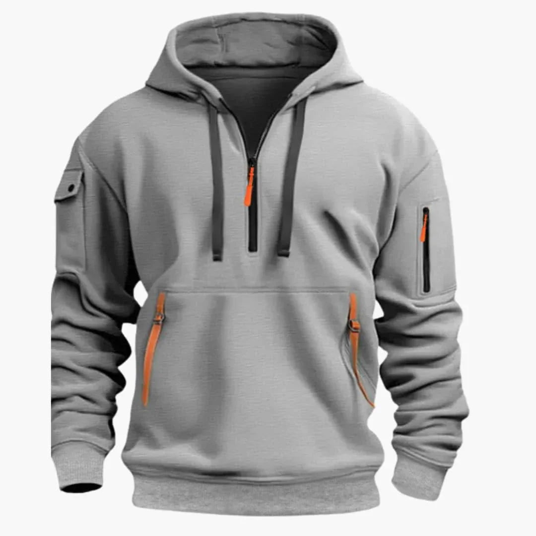 Sérgio | Hoodie Homem com Capuz e Múltiplos Bolsos com Zíper