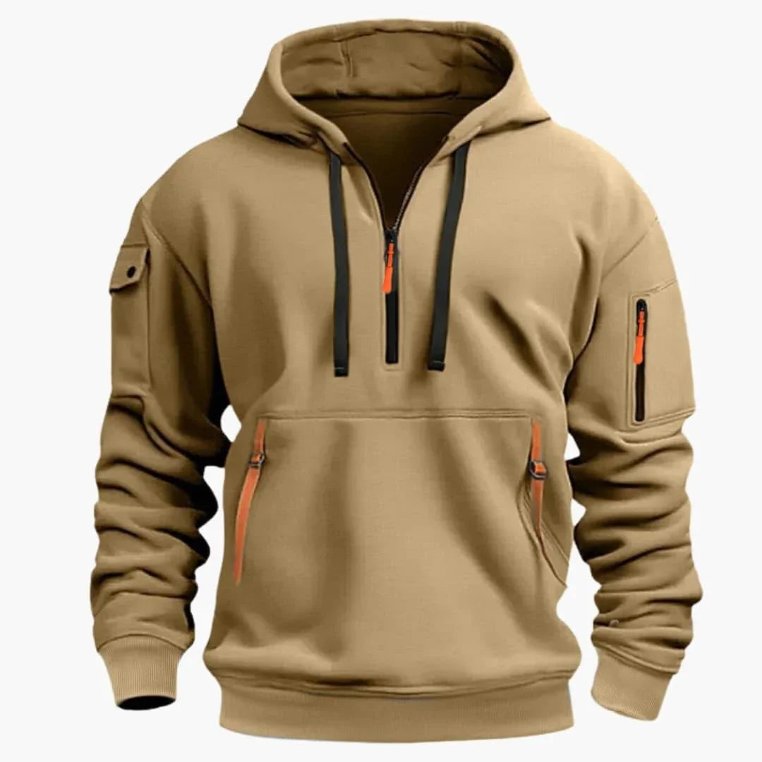 Sérgio | Hoodie Homem com Capuz e Múltiplos Bolsos com Zíper