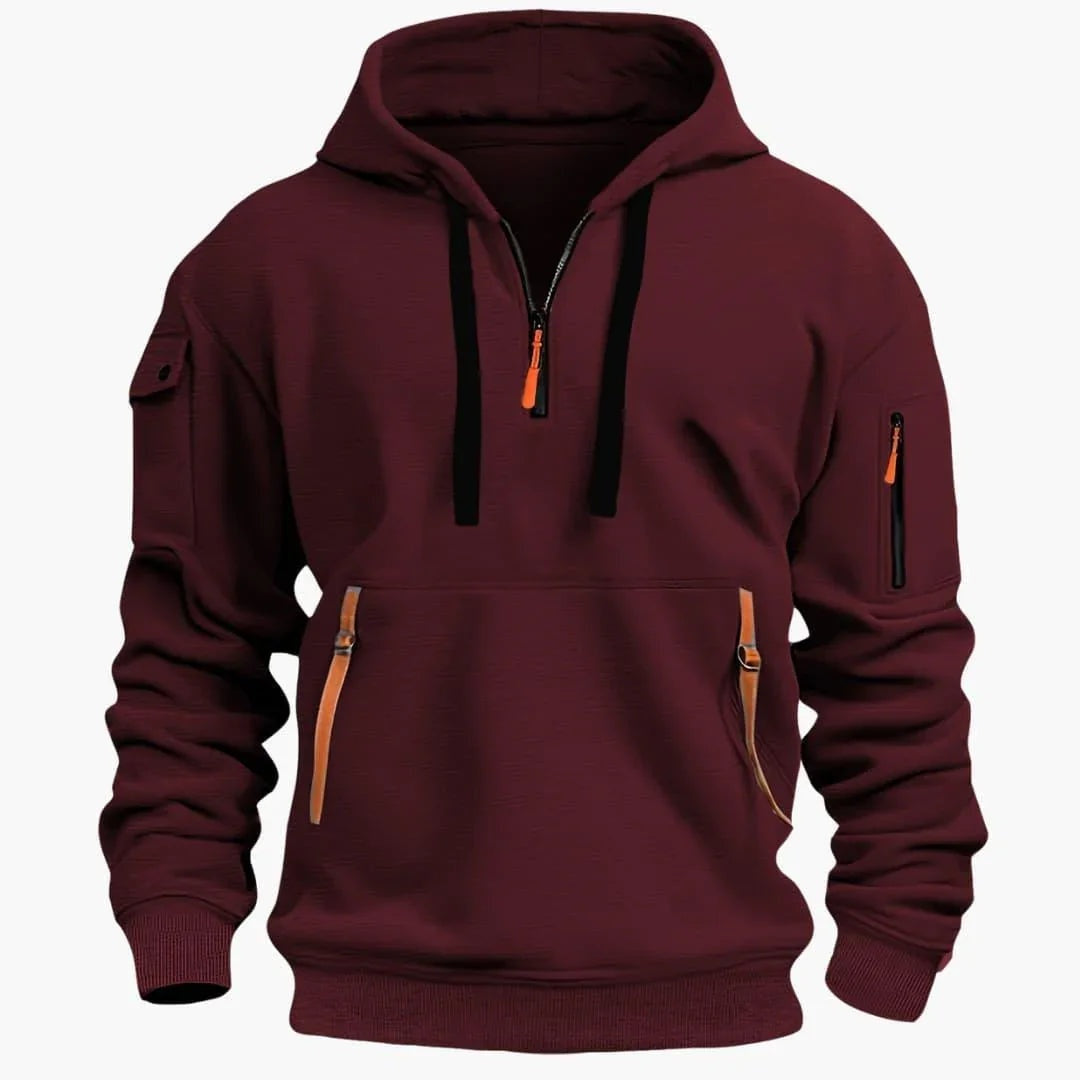 Sérgio | Hoodie Homem com Capuz e Múltiplos Bolsos com Zíper