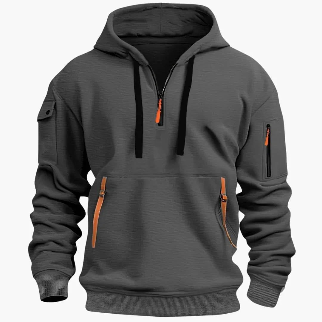 Sérgio | Hoodie Homem com Capuz e Múltiplos Bolsos com Zíper