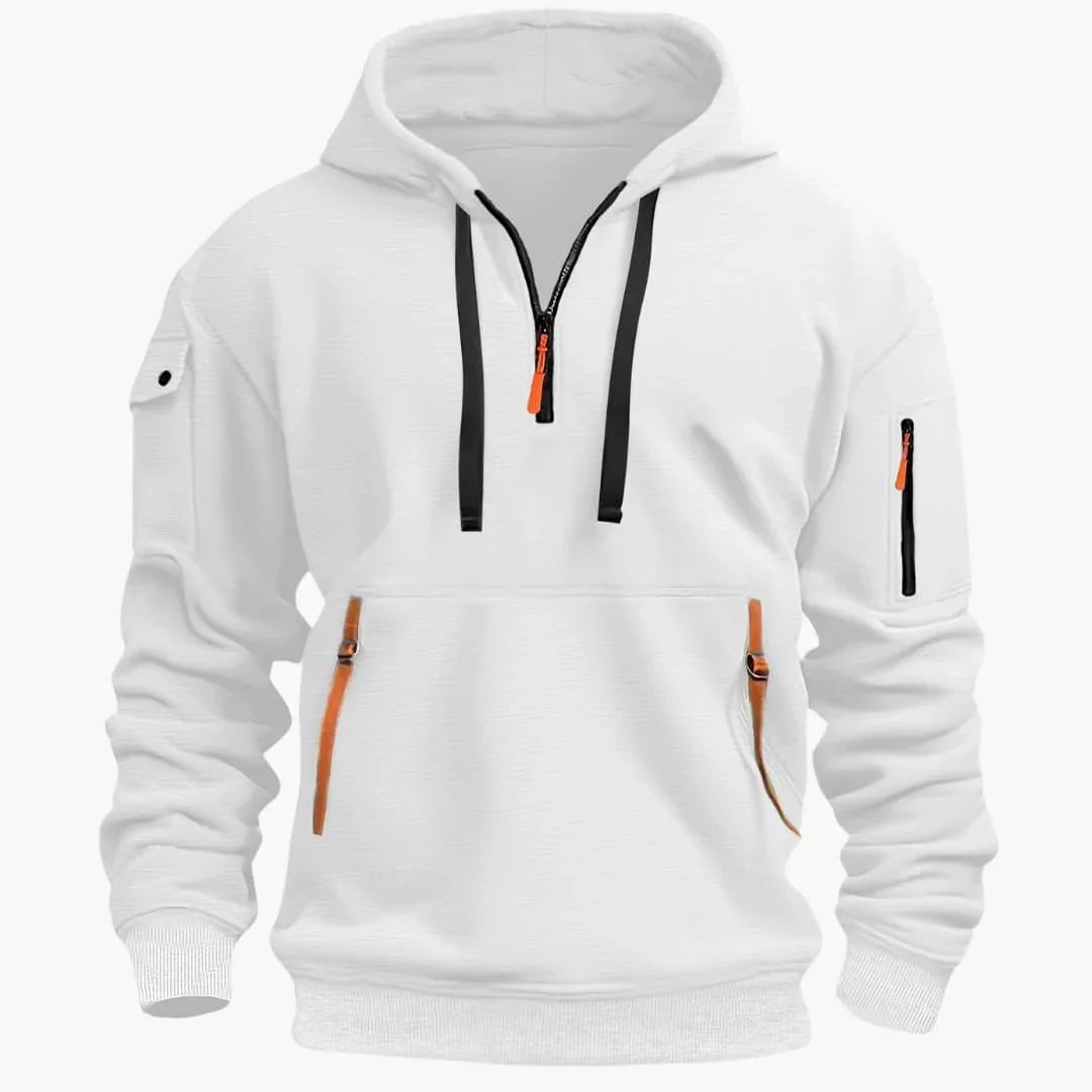 Sérgio | Hoodie Homem com Capuz e Múltiplos Bolsos com Zíper