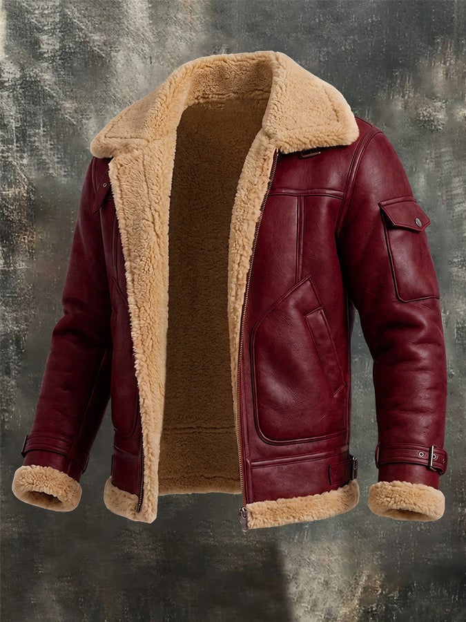 Silas | Men's Sherpa Jacket Faux Suede with Lapel Collar