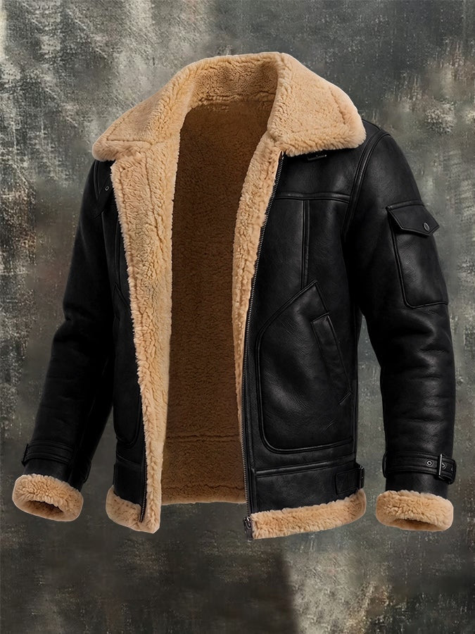 Silas | Men's Sherpa Jacket Faux Suede with Lapel Collar