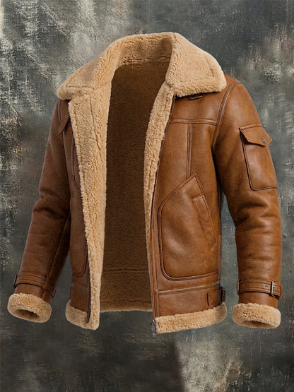Silas | Men's Sherpa Jacket Faux Suede with Lapel Collar