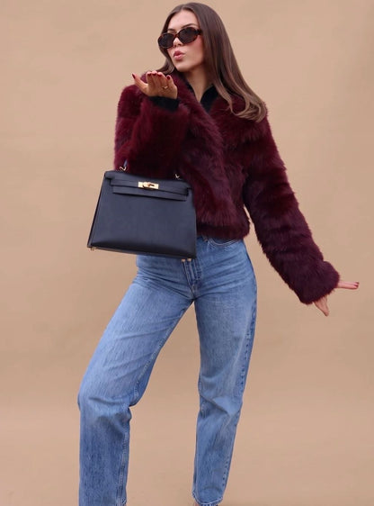 Mila | Women's Short Faux Fur Jacket Fitted Soft Winter Coat