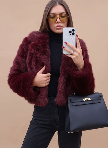 Mila | Women's Short Faux Fur Jacket Fitted Soft Winter Coat