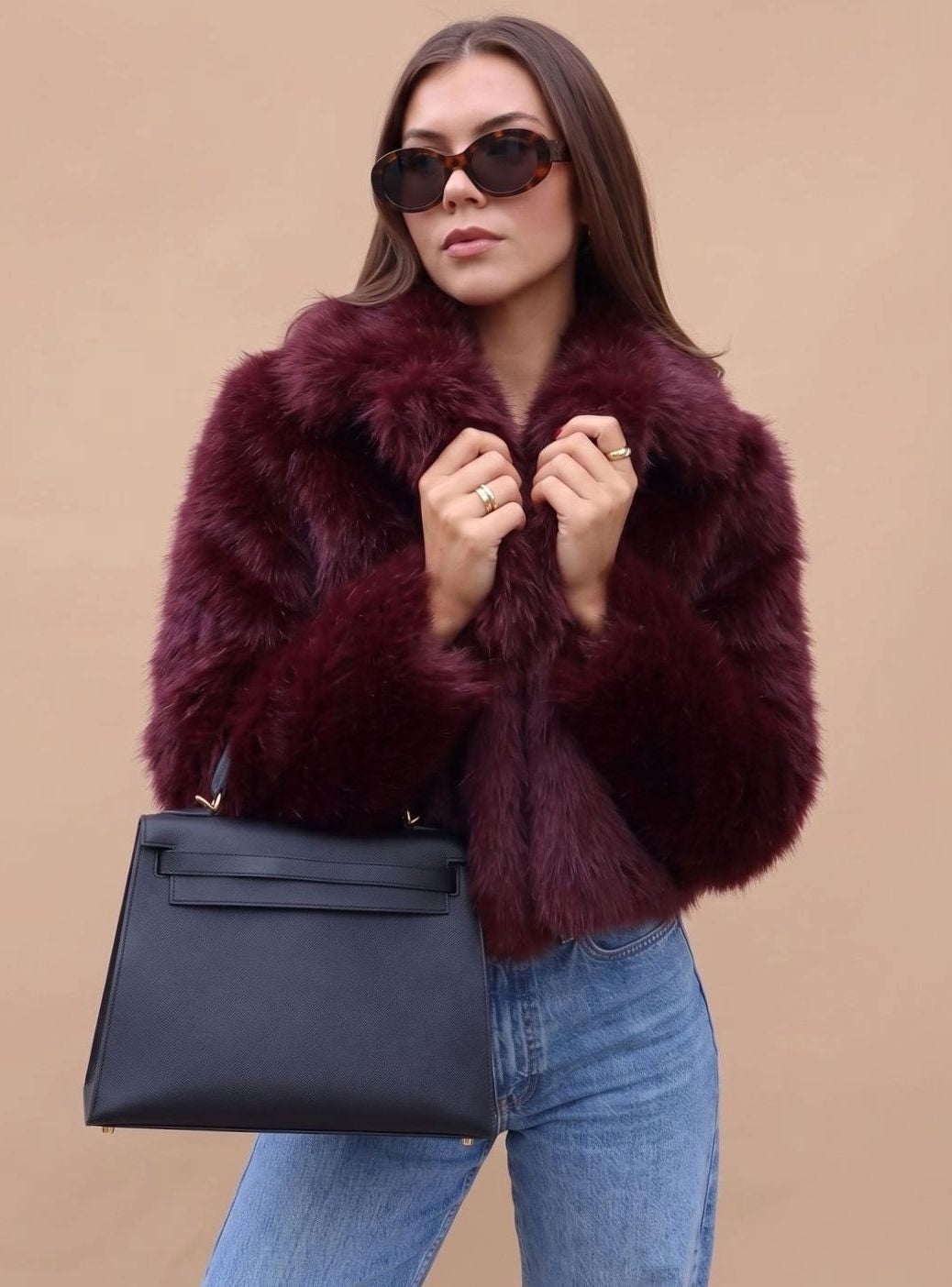 Mila | Women's Short Faux Fur Jacket Fitted Soft Winter Coat